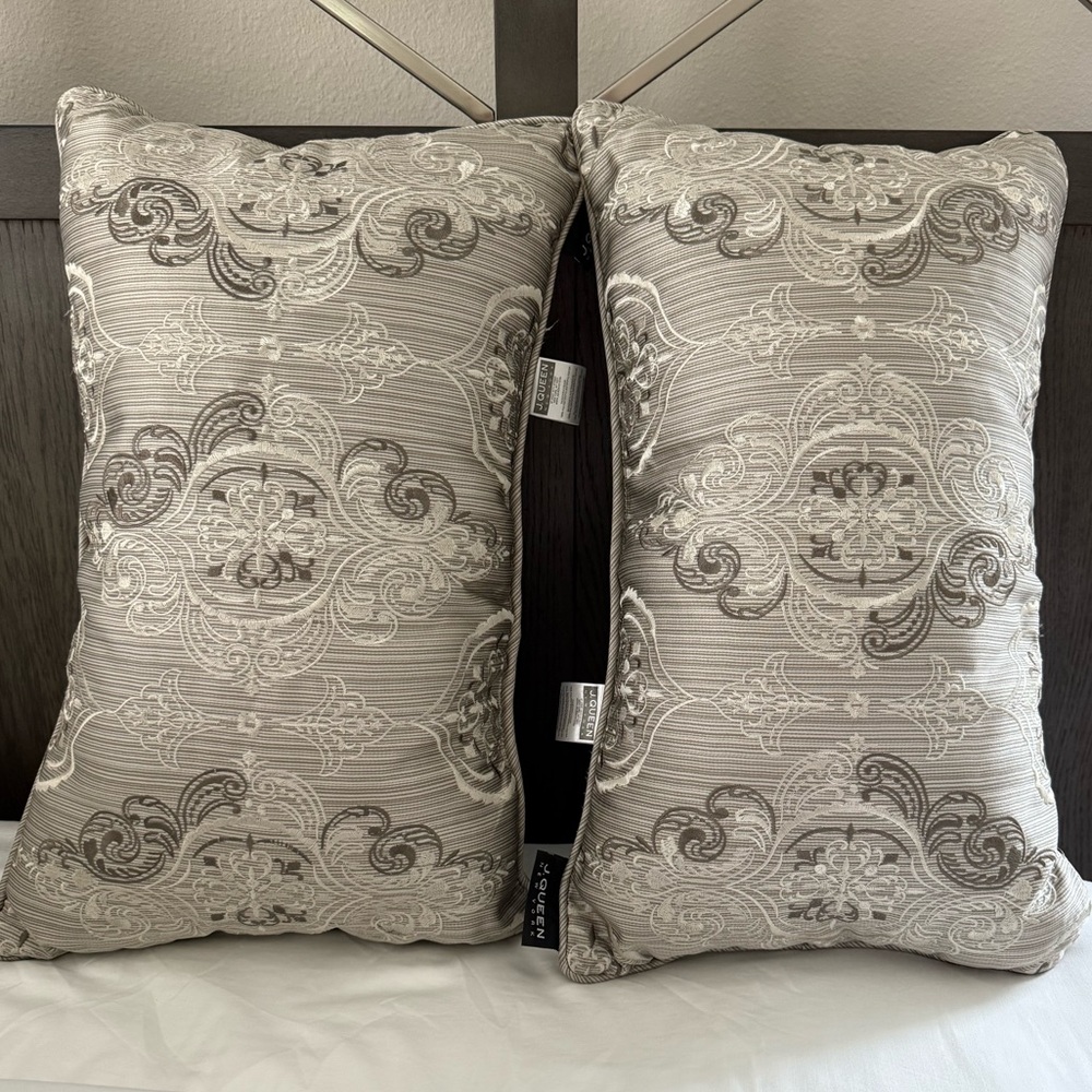 NWOT -  USED TO STAGE HOME SALE: set of two J. Queen rectangular throw pillows